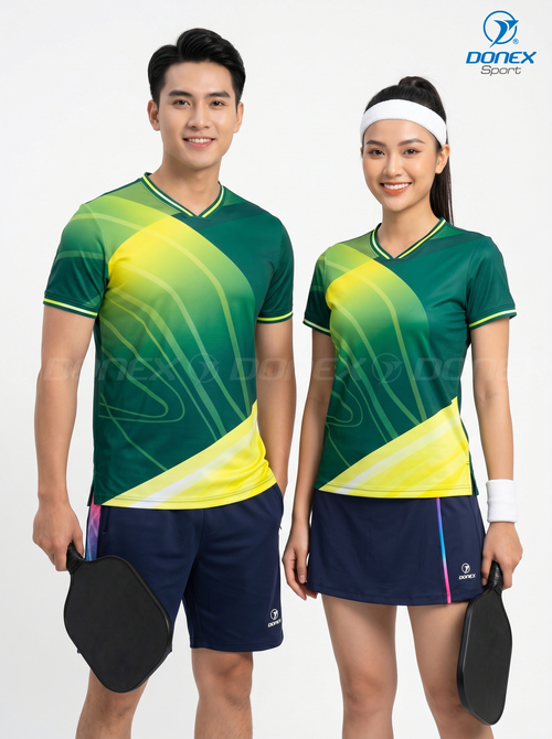 Áo thể thao nữ AC-3864-31-01 Xanh lục bảo phối trắng